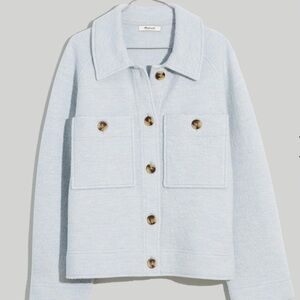 Madewell Light Blue Jacket with Brown Buttons